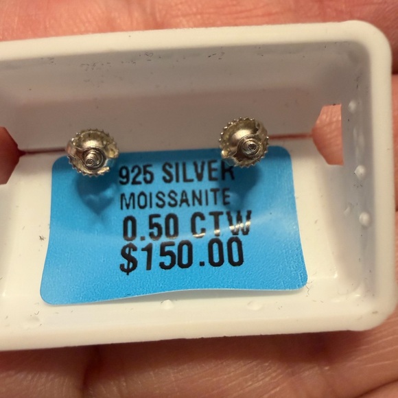 Moissanite 0.50 ct 925 earrings - Picture 2 of 3